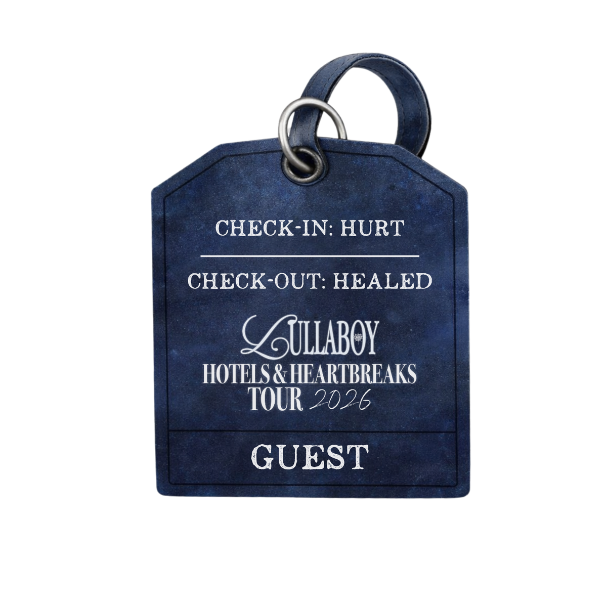 The hotels & heartbreaks luggage tag sticker